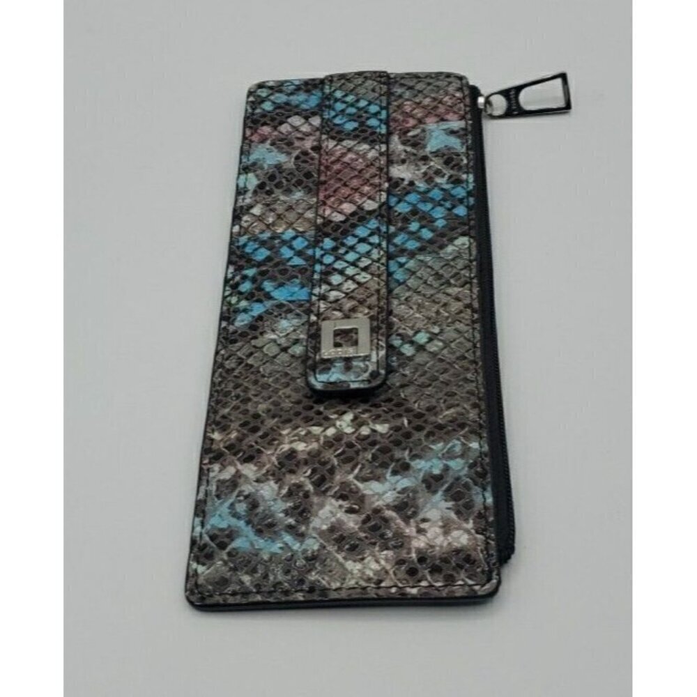 LODIS  Envelope Credit Card Holder Multi Color Reptile Leather